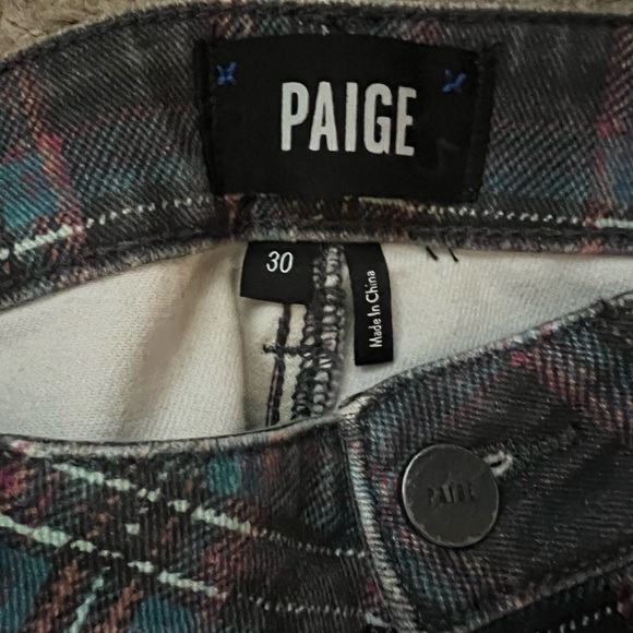 Women’s PAIGE Colorful Checkered Pants - Picture 3 of 5